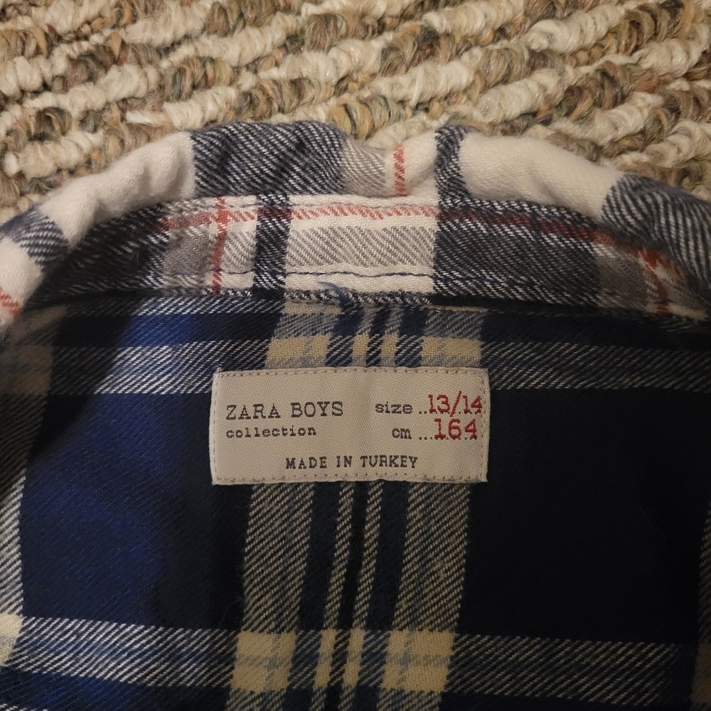 zara boys colorblock plaid flannel shirt - Picture 2 of 3